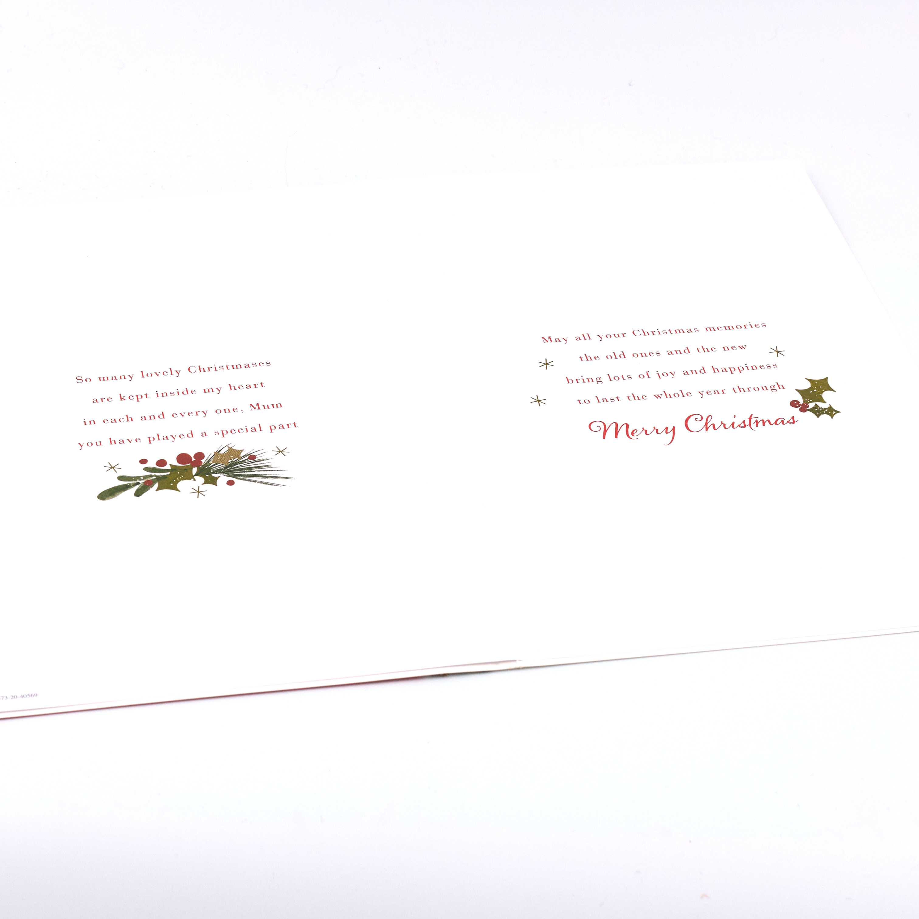 Christmas Card - Mum, Traditional Christmas Verse